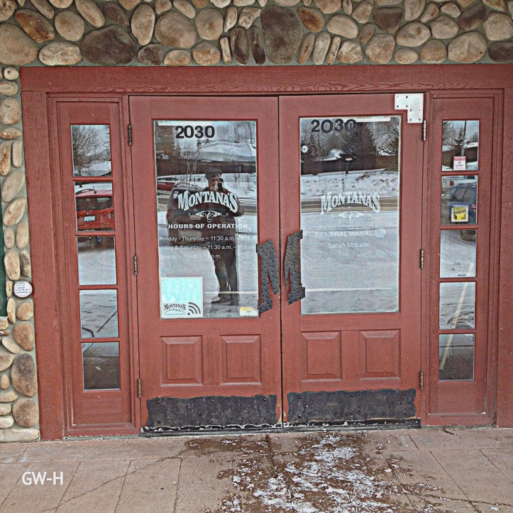 Montana's outside main entrance doors. 